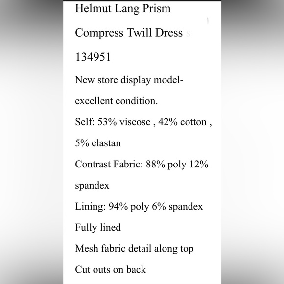❤️‍🩹EUC UNIQUE Helmut Lang Prism Compress Twill Sleeveless Bodycon Mini Dress🥰 - Picture 7 of 11